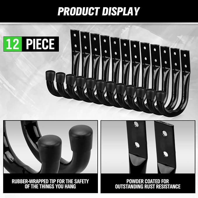 Heavy Duty Garage Storage Hooks, 12-piece Bike Hooks - Image 4