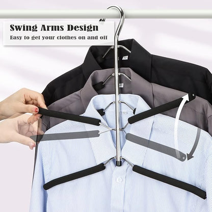 Hangers Space Saving Clothes Hanger 2 Packs Swing Arm Non Slip Padded Coat - Image 4