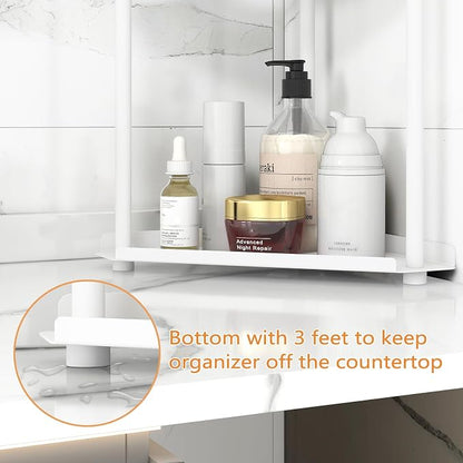 2 Tier Bathroom Counter Organizer, Vanity Organizer Corner Shelf, Makeup - Image 6
