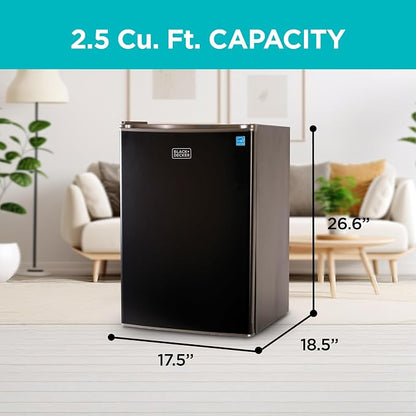 BLACK+DECKER 2.5 Cu. Ft. Compact Refrigerator, ENERGY STAR Certified, Single - Image 2