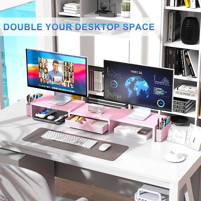 gianotter Dual Monitor Stand Riser, Desk Organizer - Image 5