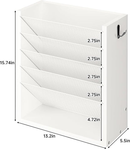 Mail Organizer Wall Mounted, 6-Slot Hanging File Organizer - Image 3