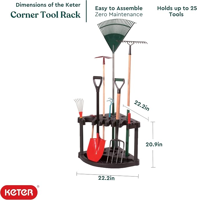 Keter Compact Corner Tool Rack for Maximum Storage and Organization - Image 2