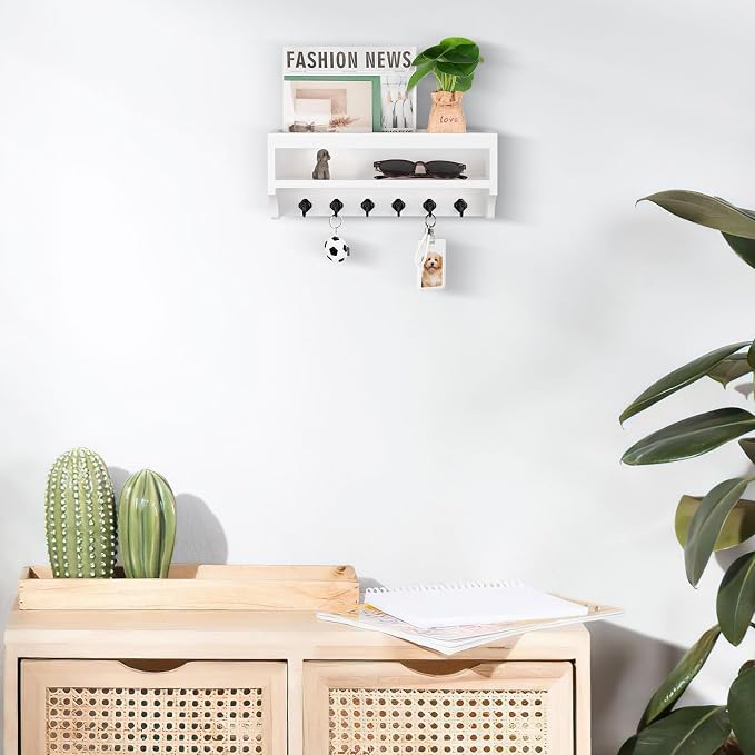 Nekon Key Holder Wall Mount, 12.8" W x 5.6" H x 3.7" D Wall Mounted Key and - Image 3