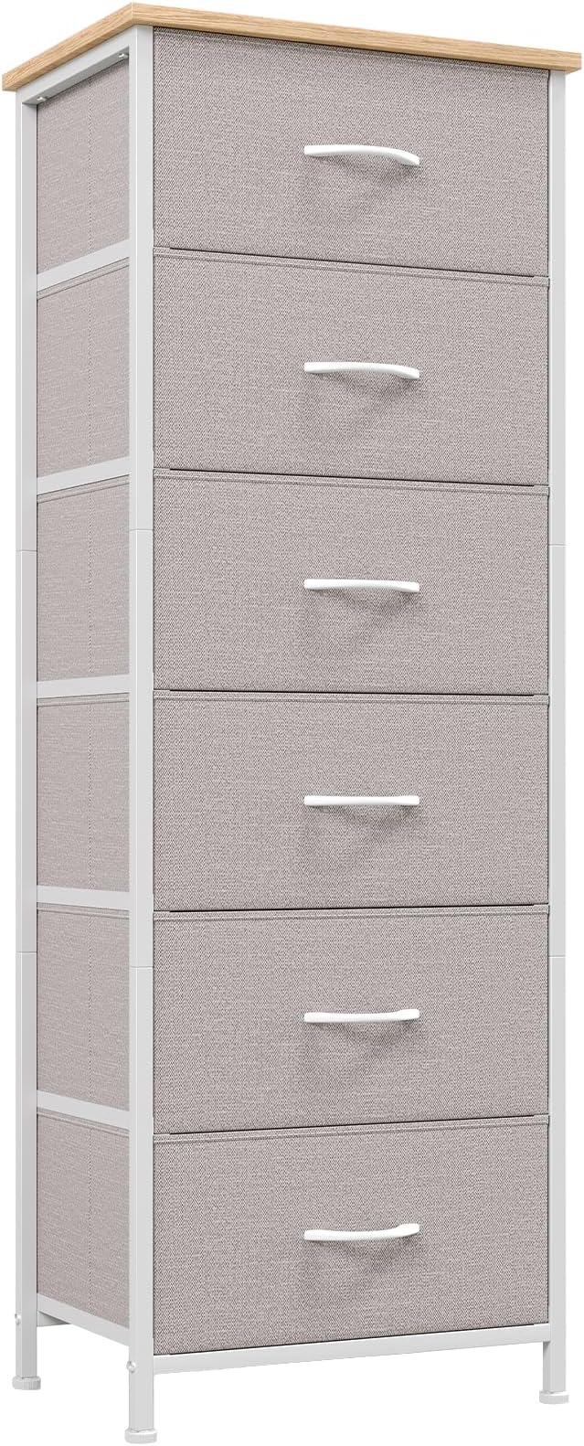 Somdot Tall Dresser for Bedroom, 6 Drawer Storage Cabinet, Ash Grey | Storage by Somdot