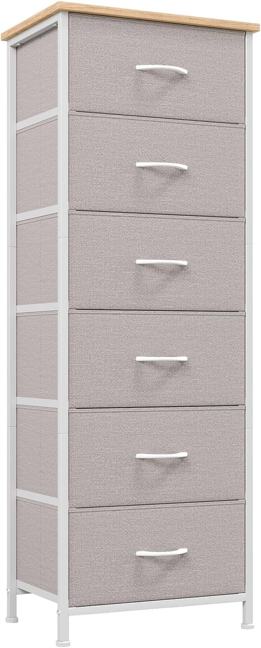 Somdot Tall Dresser for Bedroom, 6 Drawer Storage Cabinet, Ash Grey | Storage by Somdot
