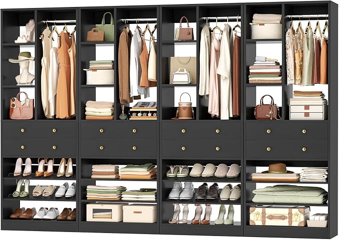 Besiost Closet System, Can Fit 120"/10FT Walk-in Closets Systems, Free Standing by Besiost