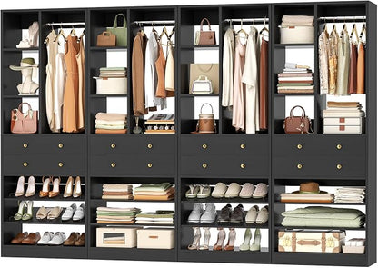 Besiost Closet System, Can Fit 120"/10FT Walk-in Closets Systems, Free Standing by Besiost