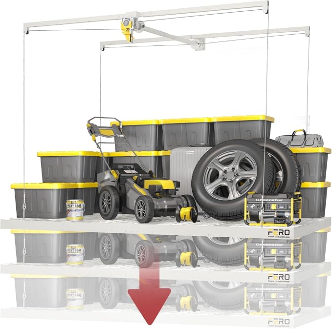 Garage Ceiling Storage Racks, Heavy-duty 4x8 FT Overhead Garage Storage Rack by Unknown