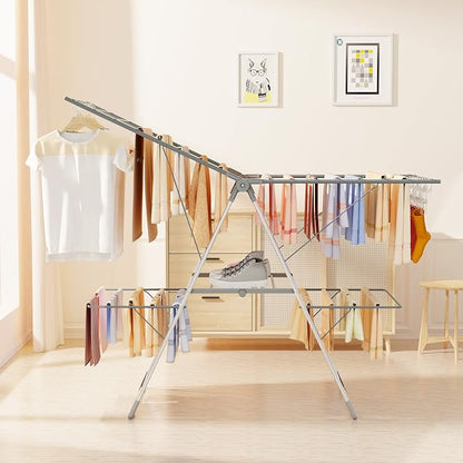 Bigzzia Clothes Drying Rack Foldable, 2-Level Large Laundry Drying Rack - Image 9