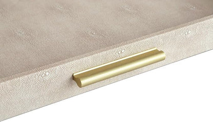 HofferRuffer Extra Large Square Serving Tray, Elegant Faux Leather Ottoman Tray - Image 3