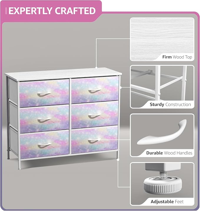 Sorbus Kids Dresser with 6 Drawers - Image 6