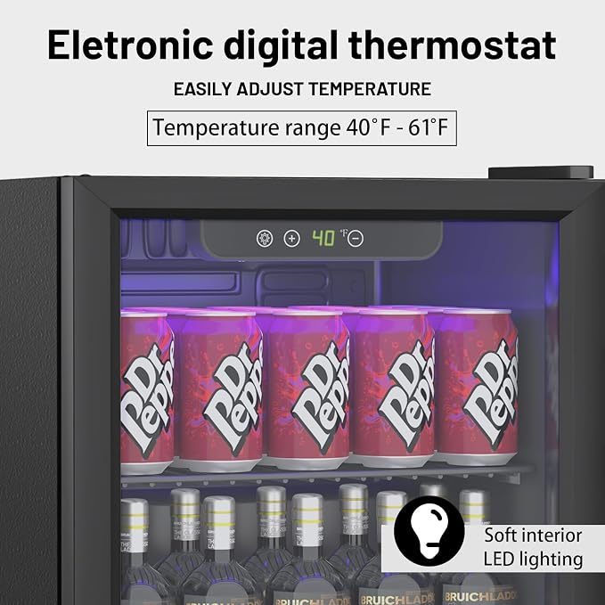 1.3 Cu.ft Beverage Refrigerator Cooler, 60 Cans Mini Fridge - Image 4