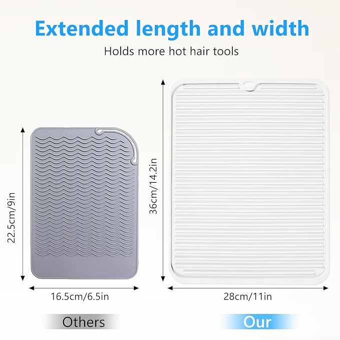 Quccefods Heat Resistant Mat Large Silicone Hot Hair Tools Mat - Image 4