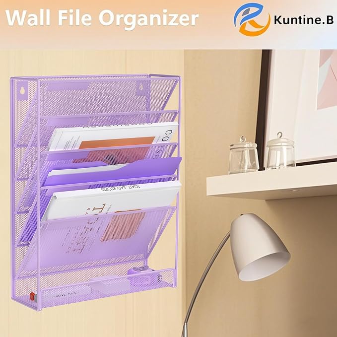 Kuntine.B Wall File Organizer Office Hanging Magazine Holder Wall File Organizer - Image 6