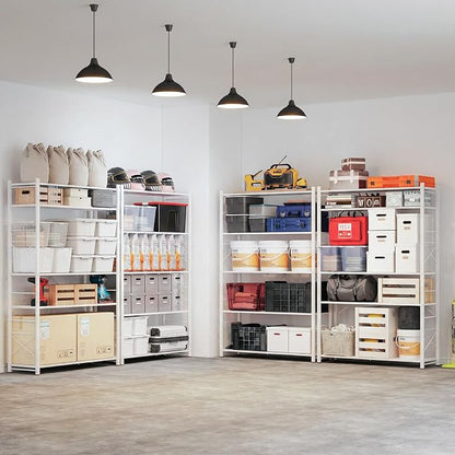 ALANNG 40" W Foldable 5-Tier Storage Shelves on Wheels Adjustable | Removable - Image 2