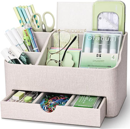 KINGFOM Desk Organizer with Drawer, Desk Organizer and Accessories 5 by KingfomLeatherHomeOfficeDecor