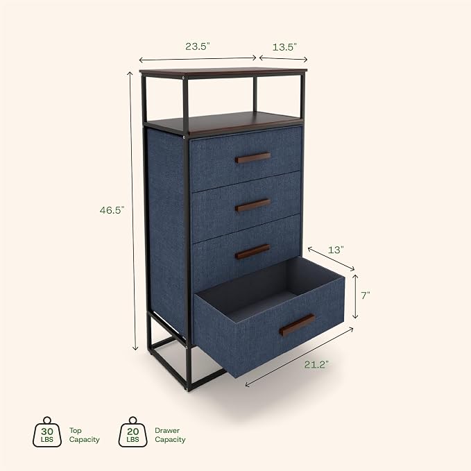 tinge Zana Premium Fabric Dresser - Image 3