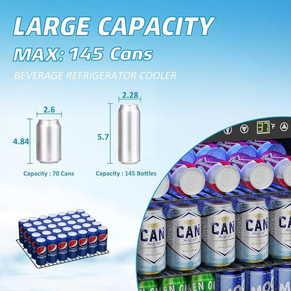 Compact Beverage Refrigerator Cooler, 145 Can/4.5 Cubic Feet Mini Fridge - Image 5