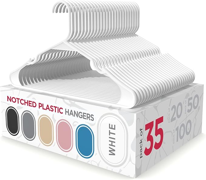 Sharpty Plastic Hangers, 35 Pack, Space Saving, Heavy Duty by Sharpty