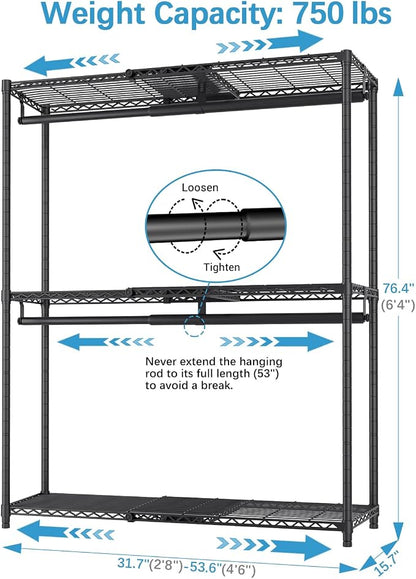 VIPEK X1 Plus Expandable Reach-in Closet Adjustable from 2'8" to 4'6" - Image 6