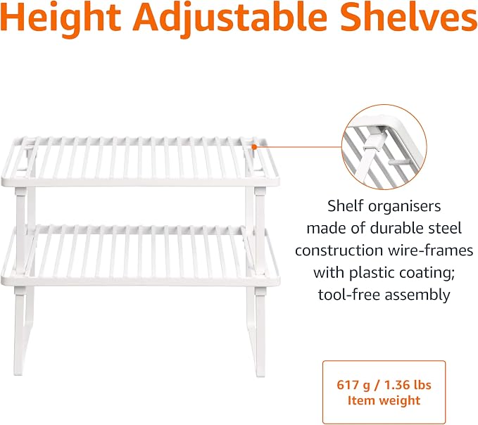 Amazon Basics Stackable Metal Kitchen Storage Shelves - Image 4