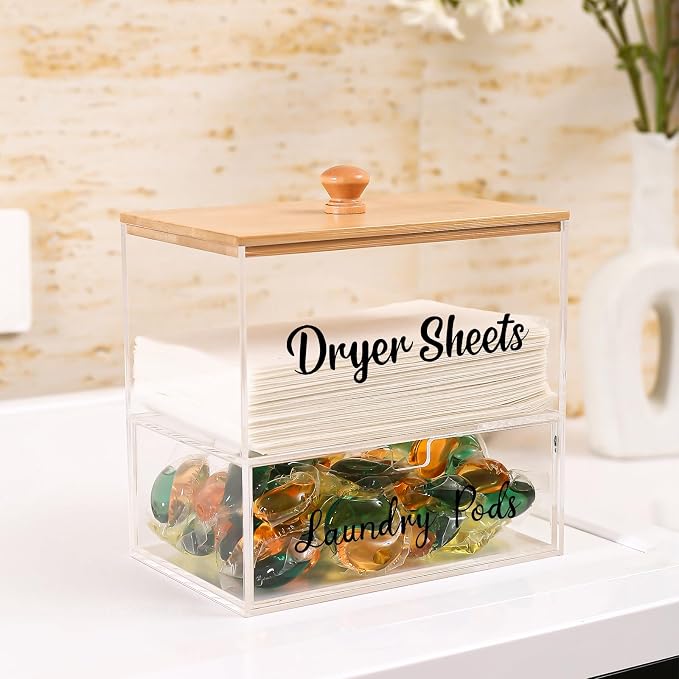 Acrylic Laundry Pods Contianer and Dryer Sheet Holder Set - Image 5