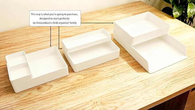 Amazon Basics Rectangular Plastic Desk Organizer - Image 5