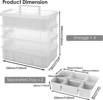 CraftGenes Sewing Storage Organizer, 4-Tier 10 Qt Box - Image 3