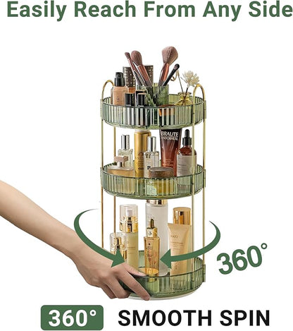 360 Rotating Makeup Organizer, 3 Tier Large Capacity Make Up Organizers and - Image 3