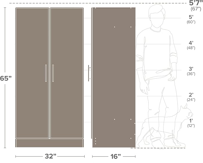 Prepac Elite Tall Garage Storage Cabinet & Pantry Storage Cupboard, 2-Door - Image 4