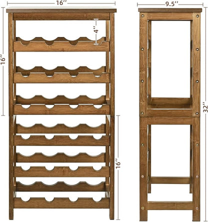 VASMIA Wine Rack Freestanding Floor, 6-Tier Display Wine Storage Shelves - Image 4