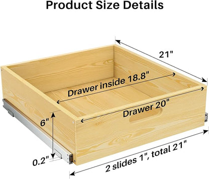 Pull Out Cabinet Organizer, Soft Close Slide Out Solid Wooden Drawers, Heavy - Image 2