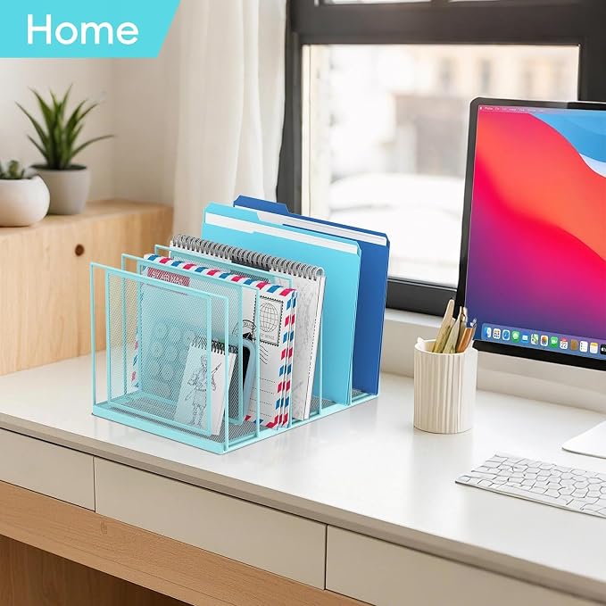 File Organizer for Desk, 5-Section Vertical File Sorter, Paper Holder Organizer - Image 7