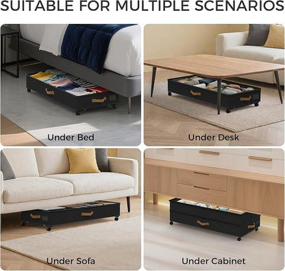 Under Bed Storage with Wheels 2-Pack, 75L XXL Under the Bed Storage Containers - Image 7