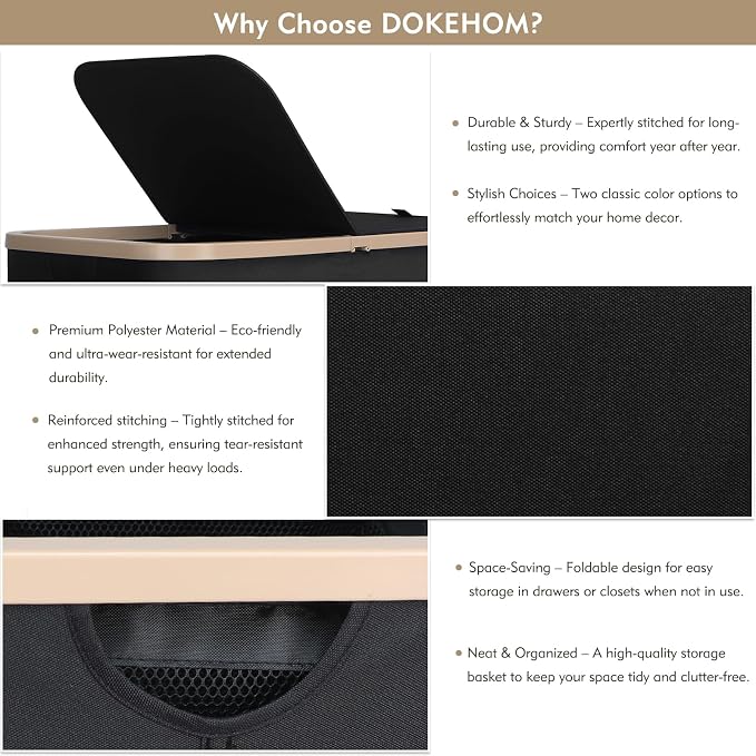 DOKEHOM 160L Double Laundry Basket - Image 5