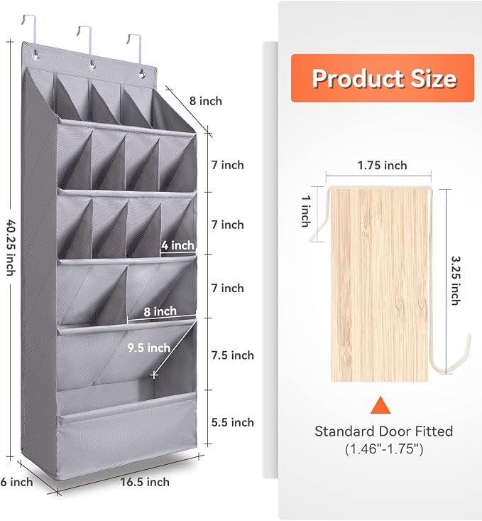 FENTEC 1 Pack Over-the-Door-Shoe-Organizers, Hanging Organizers - Image 6