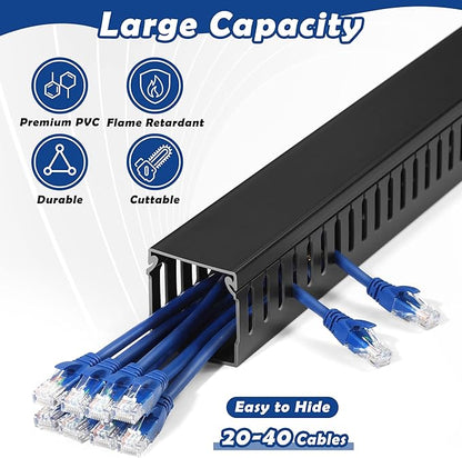 ZhiYo 2x2inCable Raceway, 6.6ft Server Rack Cable Management Under Desk Cord - Image 3