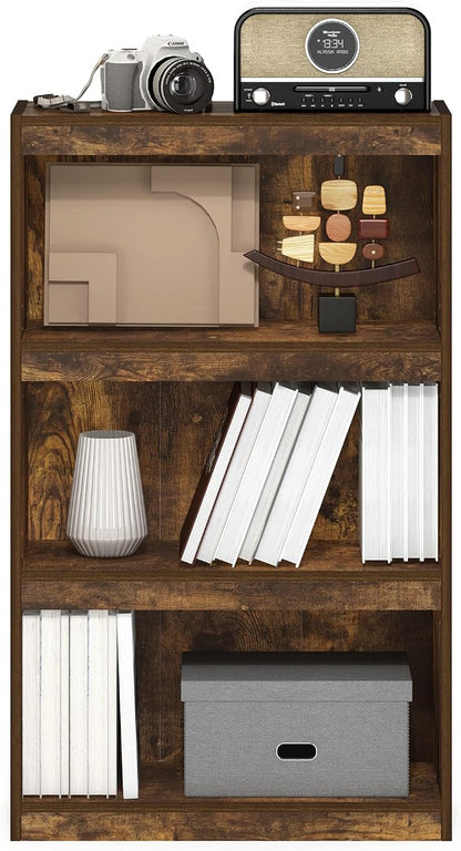 Furinno Jaya Enhanced Home Bookcase 3-Tier Adjustable Bookshelf, Amber Pine - Image 5