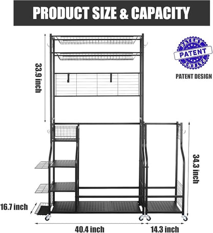 Mythinglogic Golf Bag Storage Garage Organizer, 2 Golf Bags Storage Stand and - Image 7