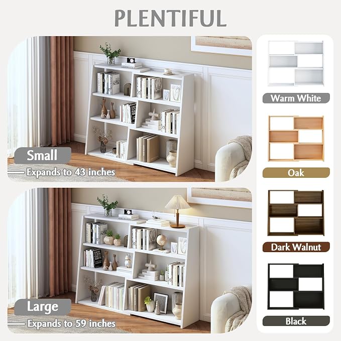 IOTXY Wooden Extendable Shelf Bookcase - Image 5