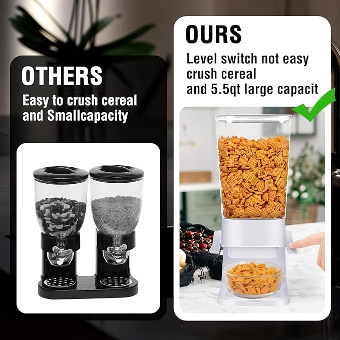Cereal Dispenser Countertop 3pcs, 5.5L Cereal Containers Storage Dispenser - Image 7