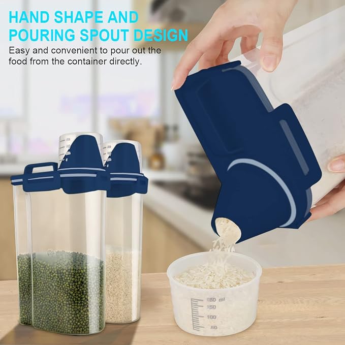 Uppetly Rice Airtight Dry Food Storage Containers, BPA Free Plastic Storage Bin - Image 2