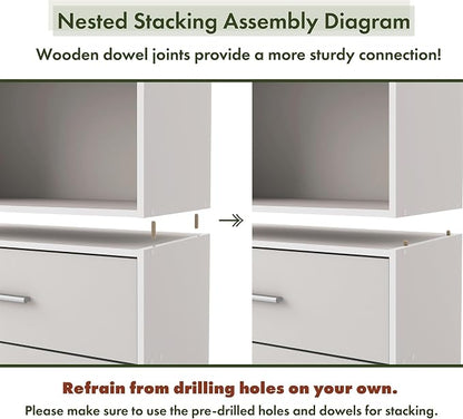 Homes: Inside + Out Apexa 2-Cube Storage Organizer Shelves, Stackable Wood - Image 9