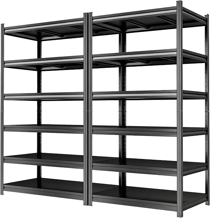 2set Storage Shelves Heavy Duty 6Tier Adjustable Metal Garage Shelving Unit by Ergonova