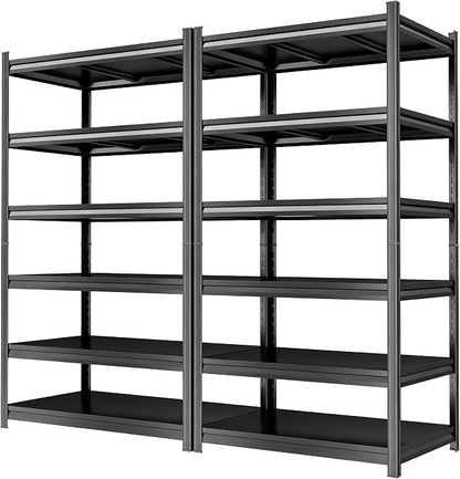 2set Storage Shelves Heavy Duty 6Tier Adjustable Metal Garage Shelving Unit by Ergonova