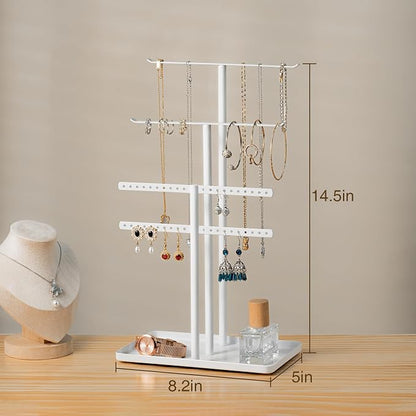 pickpiff Jewelry Stand Organizer, 14.5" Tall Sturdy Metal, 3-TierJewelry Holder - Image 4
