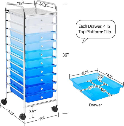 Yaheetech Rolling Cart Organizer Plastic Trolley - Image 3