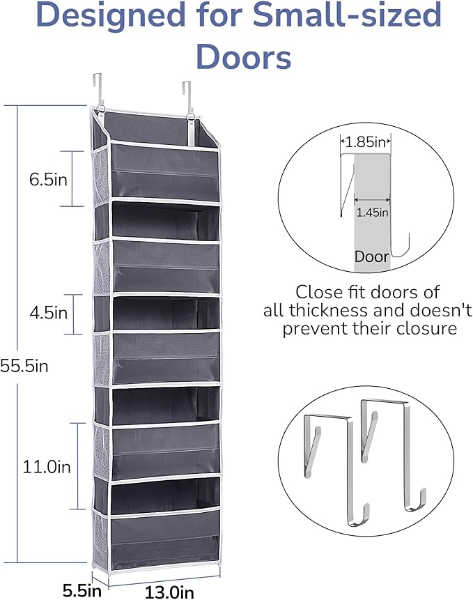 ULG 1 Pack Compact Size Over Door Organizer Slim Door Storage - Image 3
