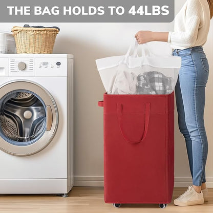 Goodpick Laundry Basket with Wheels, 75L Large Roolling Laundry Basket with - Image 6